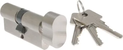 Zdjęcie produktu dla Wkładka bębenkowa B-Harko H6 55g/45mm, nikiel satyna, z gałką, 6-stykowa, klasa 6.0, 3 klucze