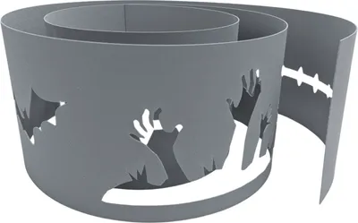Produktbild von zaun|zu PREMIUM Sichtschutzstreifen mit Motiv "Halloween Graveyard" Fenstergrau 2,55m