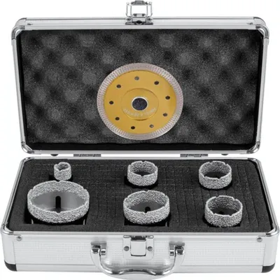 Immagine prodotto di Seghe a tazza diamantate 60 mm – Set di 6 seghe a tazza diamantate per piastrelle, ceramica, marmo e porcellana
