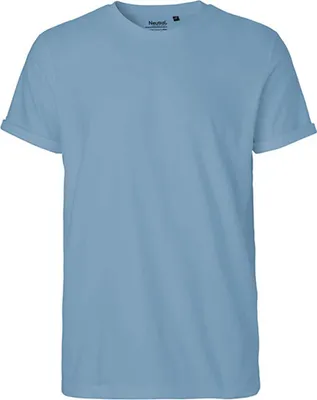 Immagine prodotto di Neutral O60012 | Maglietta da uomo con maniche arrotolate / 100% cotone equosolidale - Colore: Dusty Indigo - Taglia: S