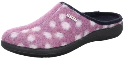 Image de Pantoufles pour femme Rohde en feutre, motif à pois, modèle Bari 6551, pointure : 41 EU, couleur : violet