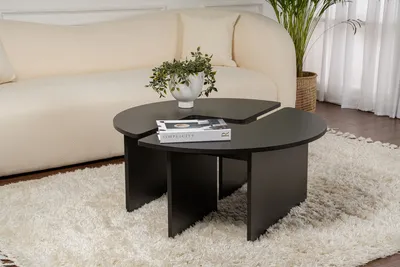 Produktbild von Skye Decor, Moira - Wood Black, Couchtisch, Holz Schwarz, 100 % MELAMINBESCHICHTETE SPANPLATTEN, 90 x 41 x 90 cm