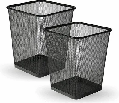 Image de Lot de 2 pots en papier noir avec support métallique