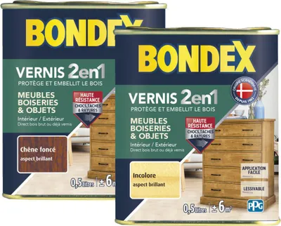 Obrázok produktu pre Lesklý bezfarebný lak na drevo 0,5 l - Bondex