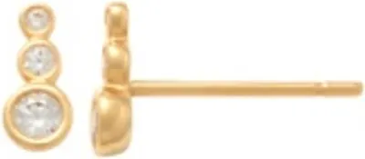 Produktbild von New Bling - 9NBG-0882 - 14K geelgouden Oorknoppen – Met 3 Zirkonia-Steentjes – Dames Oorbellen