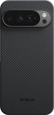 Image de Coque Pitaka Ultra Slim en fibre d'aramide avec MagSafe, compatible avec le Google Pixel 10 Pro XL, noir/gris