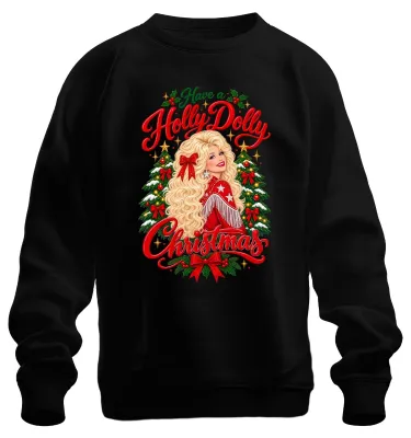 Produktbild von Have a Holly Dolly Christmas Country Sängerin Nashville Sweatshirt Pullover, Schwarz, 3XL
