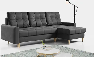 Produktbild von Ecksofa Wohnzimmer - L-form mit Schlaffunktion und Bettkasten - ASTRA - Grau