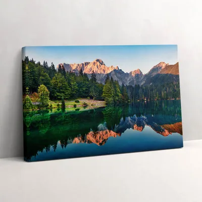Produktbild von Landschaft auf dem See – Leinwandbild Wandbild – 30x20 cm – Leinwandbilder – Wandbilder – Schlafzimmer – Flur