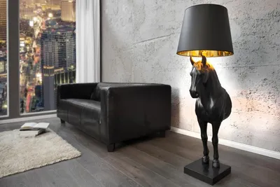 Immagine prodotto di Casa Padrino lampada da terra horse black altezza 130 cm, lampada - Luxury Collection horse lamp - Horse Lamp