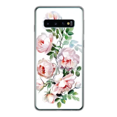 Produktbild von MuchoWow® Handyhülle Schutzhülle Hülle für Samsung Galaxy S10 Aquarell - Rosen - Blumen Silikon Softcase Handy Hülle - Handytasche