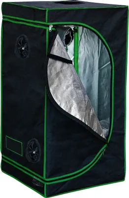 Produktbild von Mucola szklarnia z miernikiem wilgotności 3 w 1 dla roślin Growbox namiot wewnętrzny do uprawy roślin namiot ciemnia zimna rama czarny zielony - 100x100x200cm