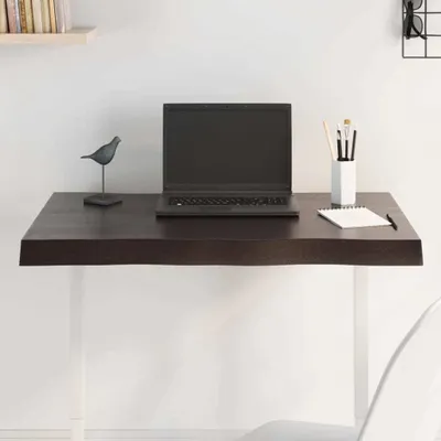 Produktbild von vidaXL Tischplatte 80x50x2 cm Massivholz Eiche Behandelt Baumkante