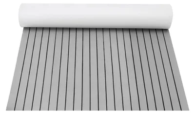 Image de Revêtement en mousse EVA aspect teck - Plancher de bateau/pont de yacht - 120 x 240 cm - 5 mm - Autocollant - Gris