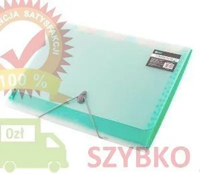 Zdjęcie produktu dla Teczka A4 12 przegródek zielona D.RECT