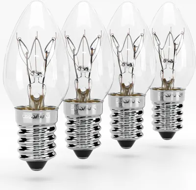 Produktbild von ABSINA 4x Ersatz Glühbirne 7W E14 - Ersatzbirne für Orientierungslicht, Salzlampe, Nähmaschine, Vitrine - Ersatzlampe