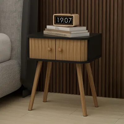 Obrázok produktu pre Nočný stolík Vicco Germo Antracit/bambus Sada 2 ks, Model 54230