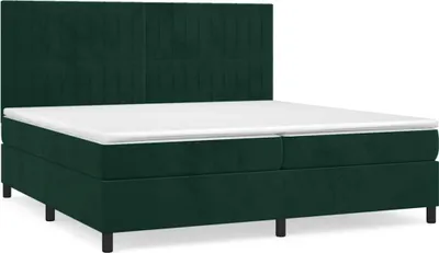 Obrázek produktu pro vidaXL Postel Boxspring s matrací Dark Green 200x200 cm Velvet