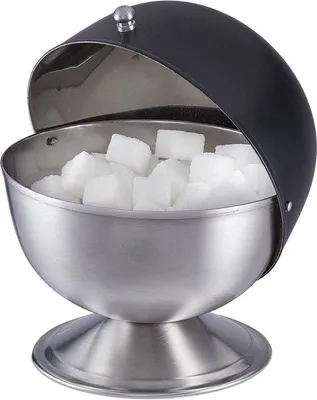 Immagine prodotto di Zuccheriera nera con coperchio in acciaio inossidabile, 155 cm