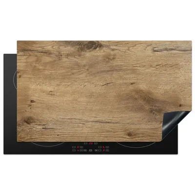 Obrázek produktu pro KitchenYeah® Kryt varné desky dřevo - hnědý - vzhled dřeva, 91x52cm, dekorace do kuchyně, keramický kryt varné desky, krycí deska na varnou desku