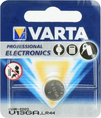 Obrázok produktu pre Varta -V13GA, Batéria na jedno použitie, LR44, Alkalický, 1,5 V, 1 kusov, Strieborná
