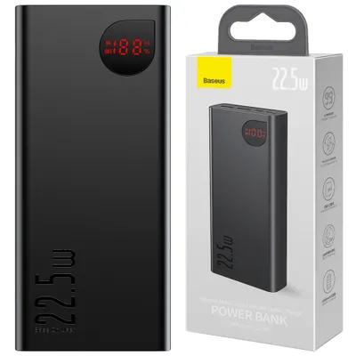Produktbild von Baseus Adaman powerbank z szybkim ładowaniem 20000mAh 22.5W + kabel USB C 3A 0.3m czarny