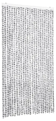 Zdjęcie produktu dla vidaXL Zasłona na muchę jasnoszara i ciemnoszara 100x230 cm szenilowa