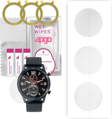 Produktbild von apgo 3 Stück Schutzfolie, klar, kompatibel mit Watchmark Fashionwatch WDT95 Smartwatch, Hydrogel Displayschutzfolie mit Positionierhilfe, Displayfolie, robust und kratzfest