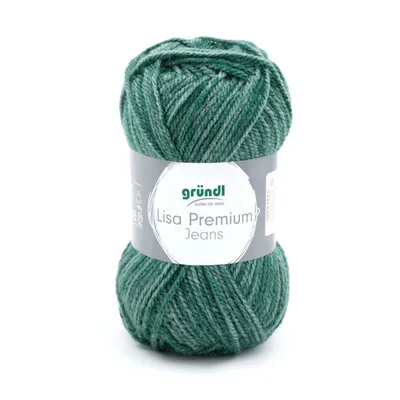 Produktbild von Gründl Wolle Lisa Premium Jeans 50 g flaschengrün meliert