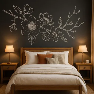 Magnolienblüten im floralen Stil – Decords Wandtattoo, Produktansicht 1