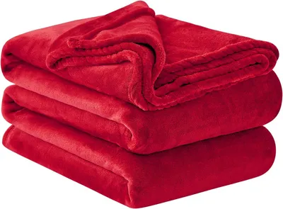 Obrázok produktu pre Fleece deka 220x240 cm, červená, flanel, na pohovku