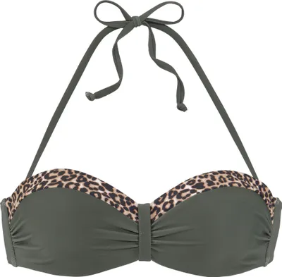 Produktbild von LASCANA Bügel-Bandeau-Bikini-Top Adelin oliv-leo Größe 42 Cup D