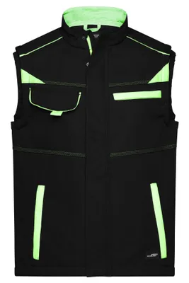 Produktbild von Workwear Softshell Vest - COLOR - black/lime-green, Gr. S