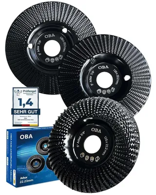 Zdjęcie produktu dla Tarcze szlifierskie do szlifierki kątowej, 125 mm, 3 sztuki. Tarcze do szlifowania, rzeźbienia i formowania
