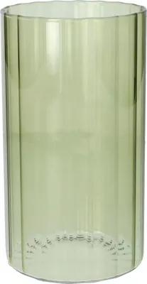 Produktbild von INNA-GLAS Deko Vase BLANDINA, Glas, Rillen, grün-transparent, 18cm, Ø10cm - Blumenvase