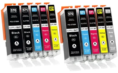 Zdjęcie produktu dla 10 wkładów atramentowych XL, kompatybilnych z Canon PGI-570 CLI-571