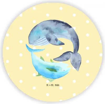 Produktbild von Mr. & Mrs. Panda magnet Walfisch Thunfisch - Gelb Pastell - Geschenk, Spruch Lustig, für kühlschrank, fotos, magnettafel, Kühlschrankmagnet, Lustige Sprüche, Tunfisch
