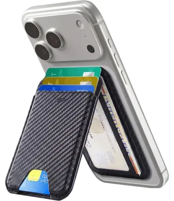 Produktbild von Kartenhalter mit Ständer und RFID-Schutz, ESR Magnetic Wallet Stand mit MagSafe, Schwarz Carbon