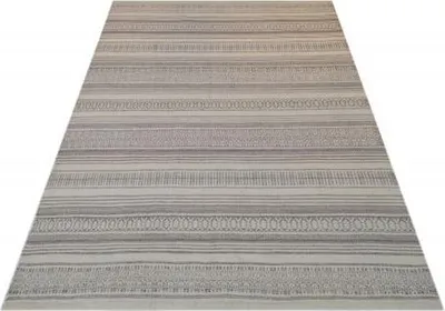 Produktbild von Teppich Scottia handgewebt mit kleinem geometrischem Muster taupe 160x230 cm Florhöhe bis zu 5 mm