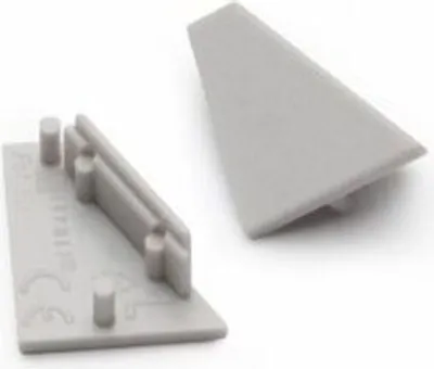 Produktbild von Endkappen 2er Set für Eckprofil 30° Typ F Silber