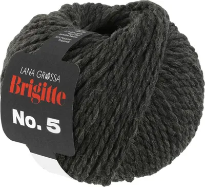 Produktbild von Lana Grossa BRIGITTE No. 5 NATURE 50 g 2-fach verzwirntes Merino-Dochtgarn 75 m  Farbe 002 - Anthrazit