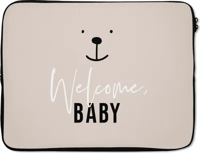 Produktbild von MuchoWow® Laptop Hülle 15 Zoll Zitate - Willkommen Baby - Baby - Sprichwörter - Kinder - Kinder Laptoptasche - Laptoptasche - Sleeve - Rundum-Schutz