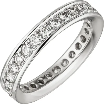 Produktbild von Gr. 56 Damen Memory-Ring 585 Gold Weißgold mit Diamanten Brillanten rundum