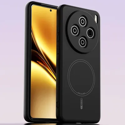 Image de Etui magnétique pour Vivo X200, compatible MagSafe, silicone liquide, antichoc et résistant aux rayures Noir
