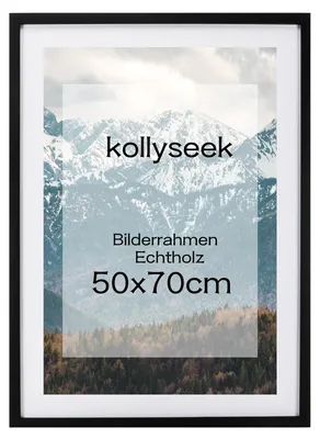 Obrázek produktu pro Rám na fotografie 50 x 70 cm Černý Dřevěný rám