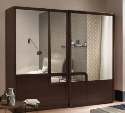 Produktbild von Casa Padrino Luxus Schlafzimmerschrank Braun 295 x 67 x H. 250 cm - Edler Massivholz Kleiderschrank mit 2 Schiebetüren - Schlafzimmer Möbel - Luxus Qualität - Italy