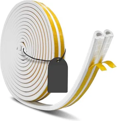 Productafbeelding van Famanu zelfklevende afdichtingsstrip, P-profiel - wit - 10 meter - set van 2 - duurzaam en eenvoudig aan te brengen