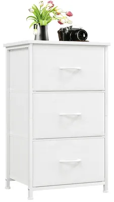 Obrázek produktu pro Komoda s 3 zásuvkami potaženými látkou, bílá, rozměry 30 x 42 x 71,5 cm