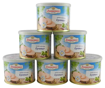 Produktbild von Delikatess Lyoner - Wurstspezialität 6er Pack (6 Dosen à 200 g)