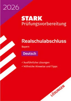 Produktbild von STARK Lösungen zu Deutsch - Realschulabschluss 2026 Bayern - Prüfungsvorbereitung inkl. Basistraining